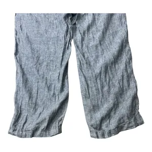 Two by Vince Camuto Grey 100% Linen Women Crop Pants size Small Pullon thumbnail 6