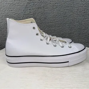 Converse Shoes Womens 12 White Leather Chuck Taylor All Star Platform Sneakers thumbnail 9