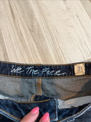 We The Free Denim Jean Skirt Frayed Size 31 thumbnail 2