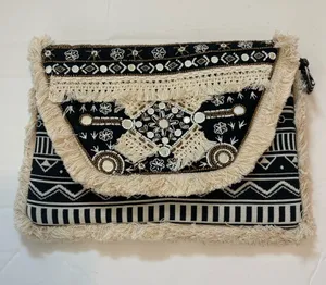 Roller Rabbit Boho Fringe Beaded Clutch thumbnail 1