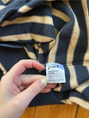 Pact Classic Fine Knit Shell medium Encinitas Stripe Midnight organic cotton thumbnail 7