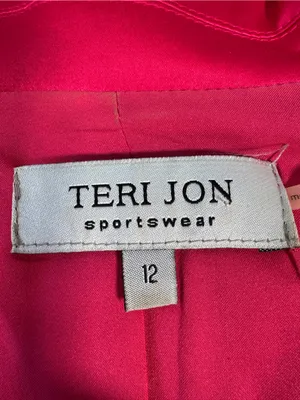 Teri Jon Hot Pink Satin Oversized Blazer Jacket Womens 12 Preppy Barbie Classic thumbnail 9