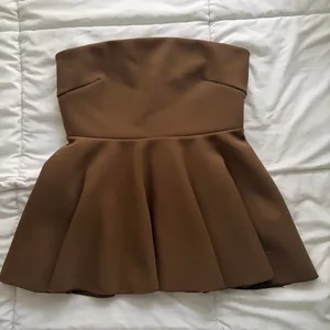 Zara brown peplum top  thumbnail 1