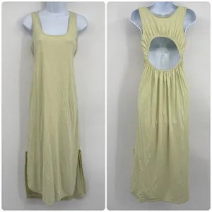 Lululemon Women Pima Cotton Open Back Dewy‎ Athleisure Minimalist Midi Dress thumbnail 3