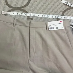 NWT Uniqlo Smart Brushed Herringbone Ankle Trousers Natural Size 30, MSRP $50 thumbnail 4