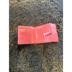COACH red leather bifold wallet thumbnail 2