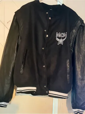 MCM women’s Black Varsity Jacket with Leather Sleeves thumbnail 1
