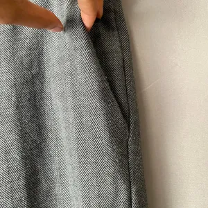 Zara‎ Cotton Herringbone Academia Office Siren Tapered Ankle Pants Small Gray thumbnail 4