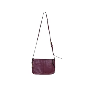 Fossil Women's Pebbled Crossbody Cowhide Leather Bag in Burgundy thumbnail 2