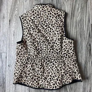 Croft & Barrow Women's L Full Zip Leopard Cheetah Animal Print Quilted Vest #132 thumbnail 9