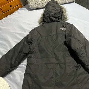 The North Face Women's Black Parka Jacket with Faux Fur Hood thumbnail 3