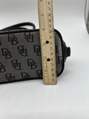Dooney & Bourke Satchel Bag Womens Medium Gray Logo Canvas Leather Zip Purse thumbnail 4