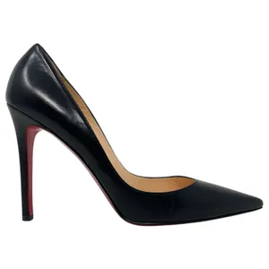 Christian Louboutin Pigalle 100 Black Leather Pointed Toe Stiletto Pumps EU 38 thumbnail 3