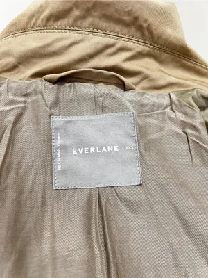 Everlane The Cotton Modern Trench Coat Size XXS Khaki Tan Cornstalk Lined thumbnail 16