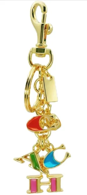 Gold-Tone Multi-Color Charm Keychain unbranded thumbnail 1