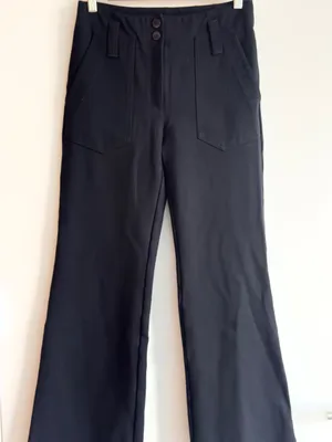 Anthropologie Maeve The Naomi Ponte Wide-Leg Flare Pants Black 2 thumbnail 3