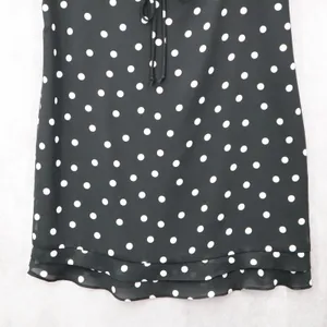 Apostrophe Black Polka Dot‎ Sleeveless Dress Knee Length Retro Tie Chic Large 12 thumbnail 5