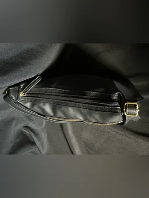 Rosetti Black Leather Shoulder Bag with Gold Hardware thumbnail 7