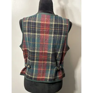 Talbots Wool Vest Women’s Small Petite Vintage Plaid Academic Prep Equestrian thumbnail 3