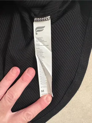 Fabletics Black Ribbed High-Neck Tank built in bra thumbnail 7