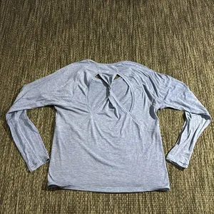 Lululemon Stop Drop & Squat Long Sleeve Sheer Heathered Blazer Blue Size 6 thumbnail 2