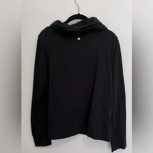 YOGALICIOUS Cowl Neck Pullover Sweatshirt. Black. Women’s Size L. EUC thumbnail 5