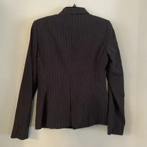 Calvin Klein Womens Jacket White Size 4 One-Button Stretch Black White‎ Striped thumbnail 3