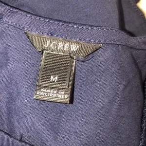 J CREW size medium navy blue ruffle top thumbnail 5