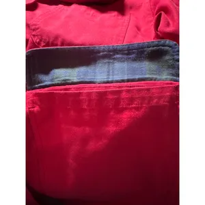 Talbots Red Cotton Barn Jacket Leather Collar Plaid Flannel Lined XS‎ thumbnail 6