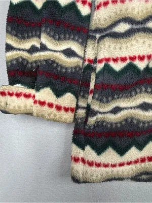 Vintage American Eagle Fleece Hoodie M Southwestern Fair Isle Y2K Full Zip thumbnail 3