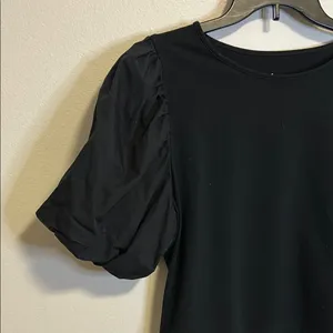A New Day Black Puff Sleeve Crop Blouse thumbnail 3