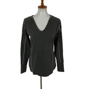 Gersemi Gray V Neck Long Sleeve Top Medium Minimalist Basic Casual Layer thumbnail 2