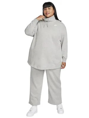 Nike Plus Size Oversized Mock-Neck Fleece Sweatshirt in Grey, Size 3X, NWT thumbnail 5
