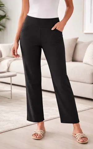 Counterparts Black Pull-On Wide Leg Pants with pockets, size XL wide waistband thumbnail 1