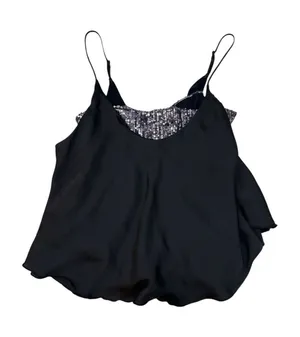 Free People Turn It On Cami Black Sequin Layered Tank Top Size M OB1064843 thumbnail 1