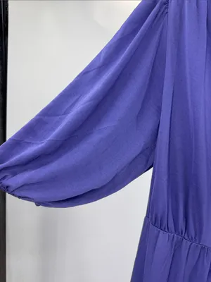 GAP open back blouson Midi Dress in Violet L silky wedding guest event party thumbnail 8