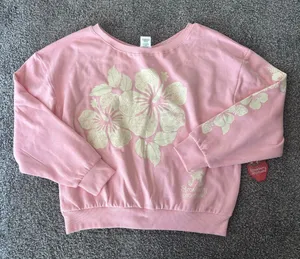 PacSun Pink Strawberry Shortcake Flower Crewneck thumbnail 1