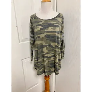 Torrid Camo Striped Raglan Tee B3 thumbnail 2