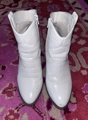 Sugar White Ankle Boots  thumbnail 2