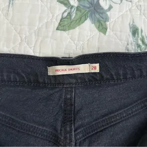 Levi’s Premium Ribcage Shorts Black Lake Raw Hem 28 Cutoff thumbnail 10