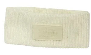 Coach Winter Cable Knit Headband Cream Color with Logo Patch‎ One Size thumbnail 1