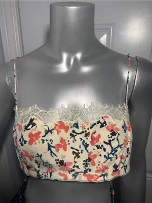 Ulla Johnson Leiko Lace Bralette Plumeria Silk Crop Top Cami Size 8 New Y2K thumbnail 6
