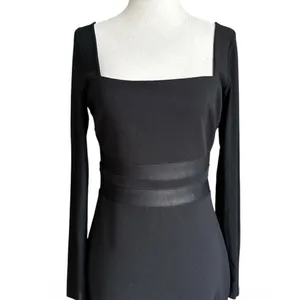 Windsor Large Black Long Sleeve Bodycon Mini Party Dress Mesh Accent | 16-28 thumbnail 2