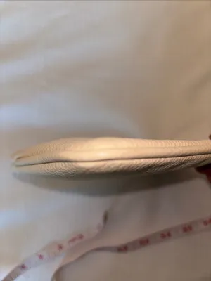 Harrods Pebbled Leather Zip Pouch in Cream thumbnail 7