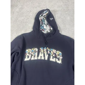 Atlanta Braves New era floral Spellout hoodie embroided Navy baseball spring M‎ thumbnail 6
