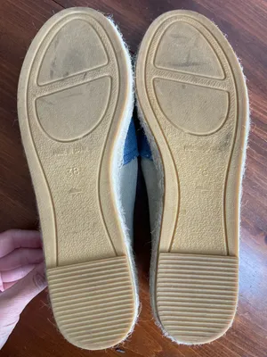Casual Two-Tone Blue and Beige Espadrille Flats thumbnail 3