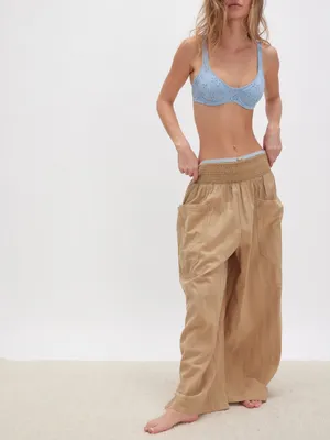 Free People Take It Easy House Pant in Tan NWOT thumbnail 3