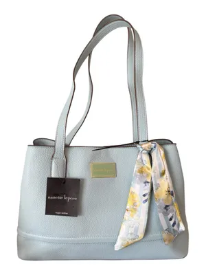 Nanette Lepore Kassandra Triple Section Shoulder Bag with Scarf Ice Blue NWT thumbnail 1
