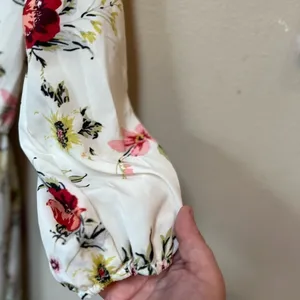 White Floral Maxi Dress Cottagecore Romantic Bridal Shower Spring M thumbnail 4