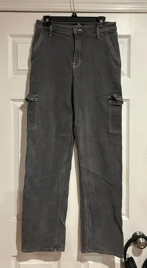 Washed black carpenter jeans hollister  thumbnail 1